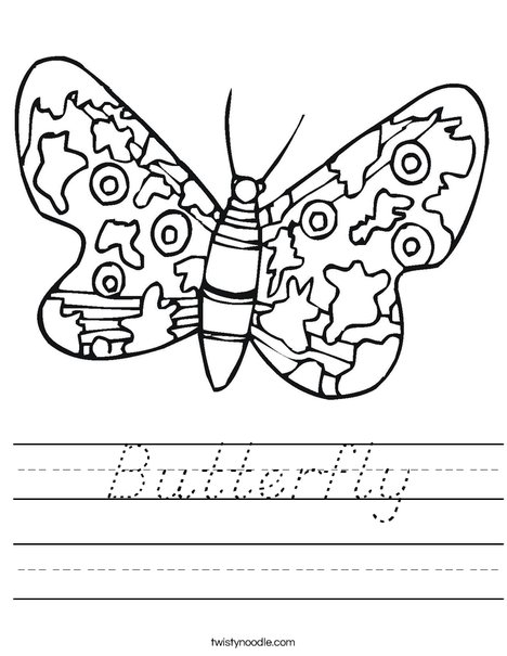 Colorful Butterfly Worksheet