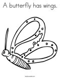 A butterfly has wings.Coloring Page