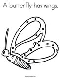 A butterfly has wings Coloring Page