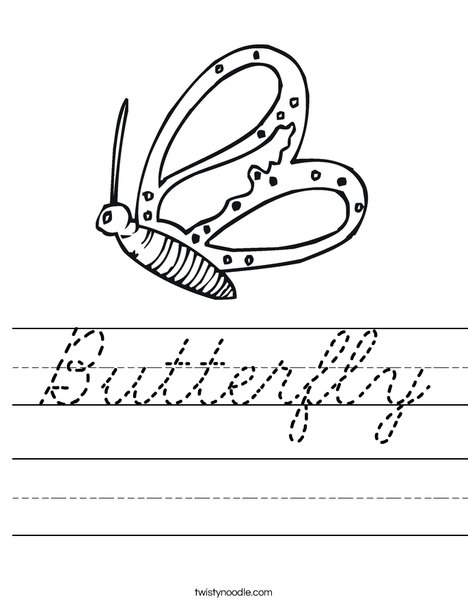 Flying Butterfly Worksheet