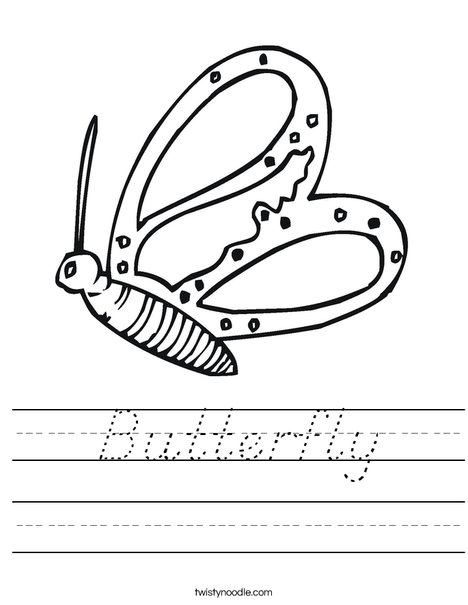 Flying Butterfly Worksheet