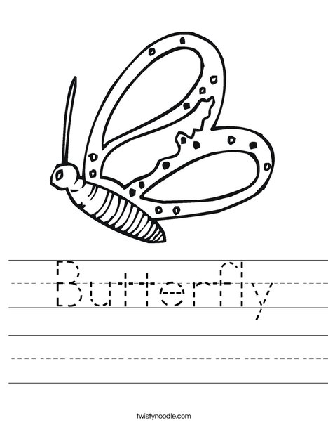 Flying Butterfly Worksheet