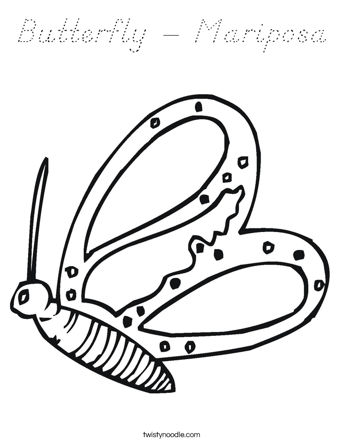 Butterfly - Mariposa Coloring Page