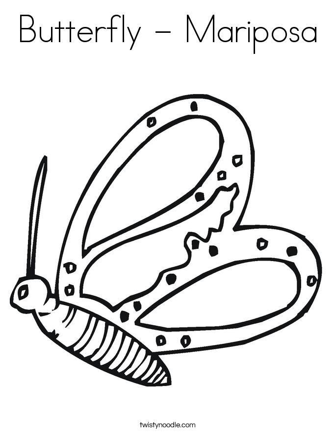 Butterfly - Mariposa Coloring Page