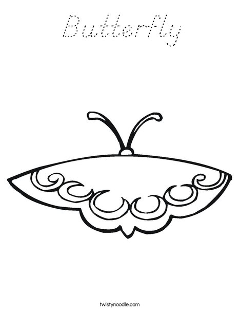 Pink Butterfly Coloring Page