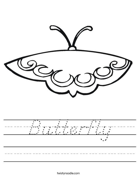 Pink Butterfly Worksheet