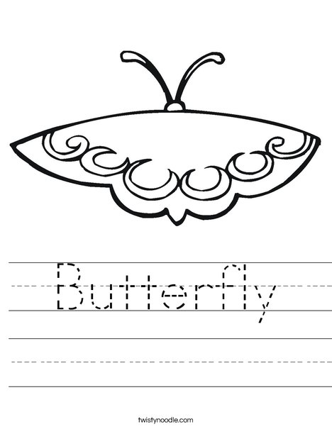 Pink Butterfly Worksheet