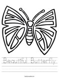 Beautiful Butterfly Worksheet