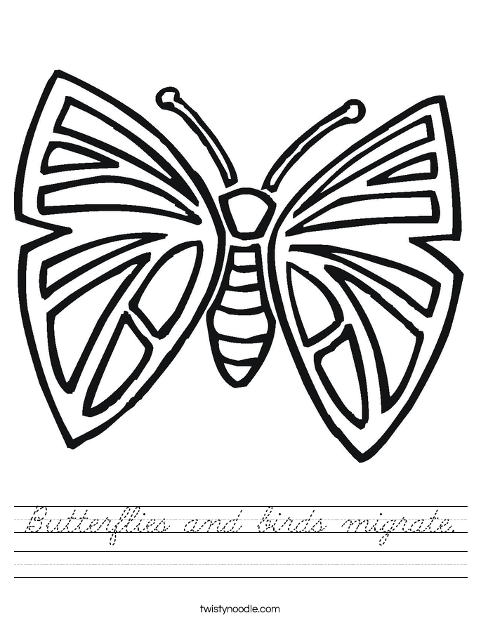 Butterflies and birds migrate. Worksheet