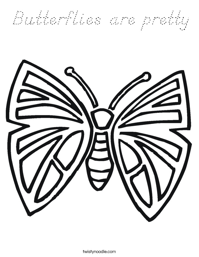 Butterflies are pretty Coloring Page