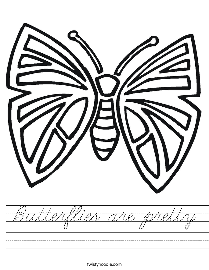 Butterflies are pretty Worksheet