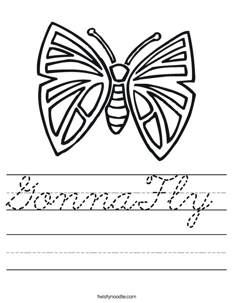 Pretty Butterfly Worksheet