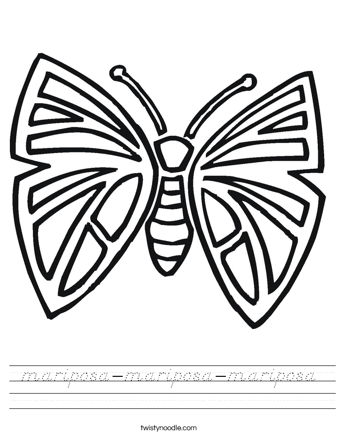mariposa-mariposa-mariposa Worksheet