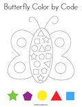 Butterfly Color by Code Coloring Page - Twisty Noodle