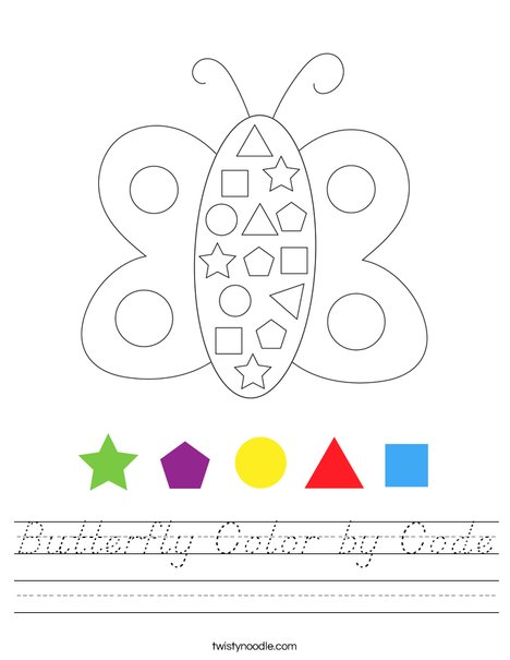 Butterfly Color by Code Worksheet