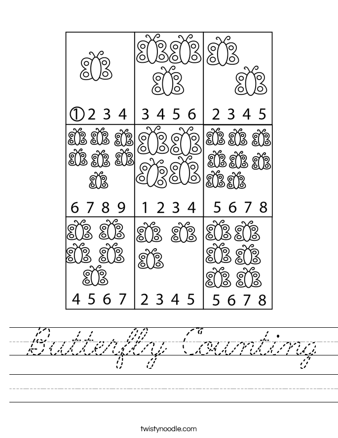 Butterfly Counting Worksheet