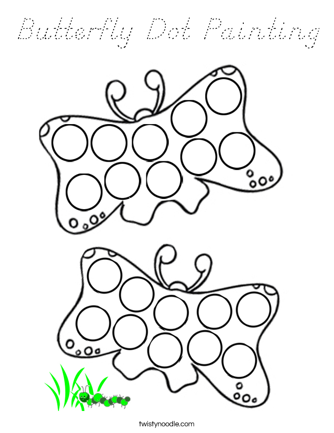 Butterfly Dot Painting Coloring Page