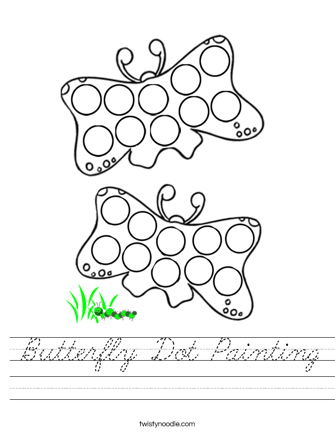 Butterfly Dot Painting Worksheet