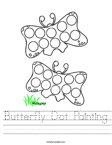Butterfly Dot Painting Worksheet