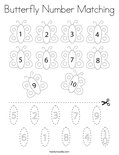 Butterfly Number Matching Coloring Page