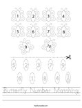 Butterfly Number Matching Worksheet
