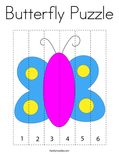 butterfly puzzle coloring page twisty noodle
