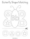 Butterfly Shape Matching Coloring Page