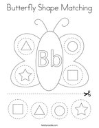 Butterfly Shape Matching Coloring Page