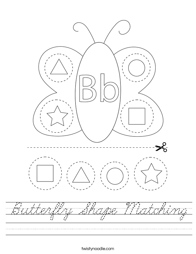 Butterfly Shape Matching Worksheet