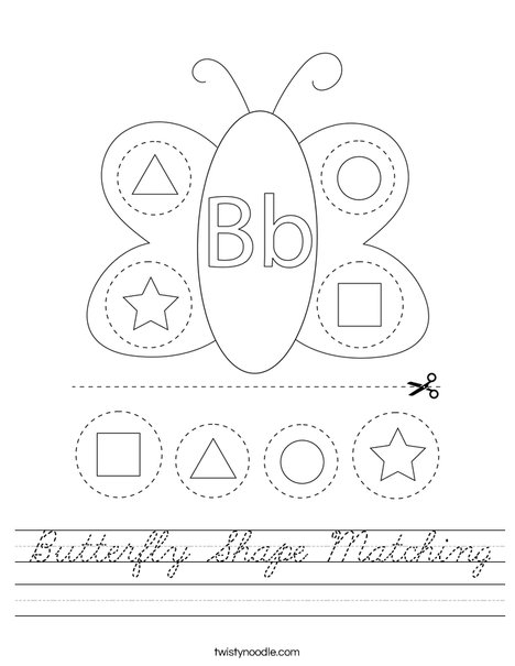 Butterfly Shape Matching Worksheet