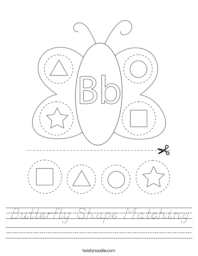 Butterfly Shape Matching Worksheet