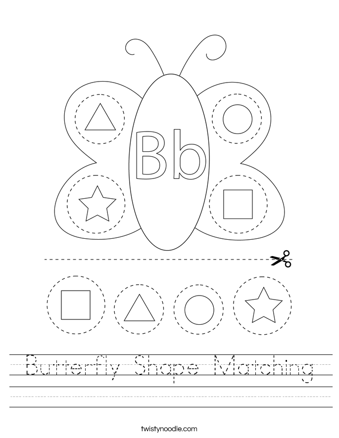 Butterfly Shape Matching Worksheet