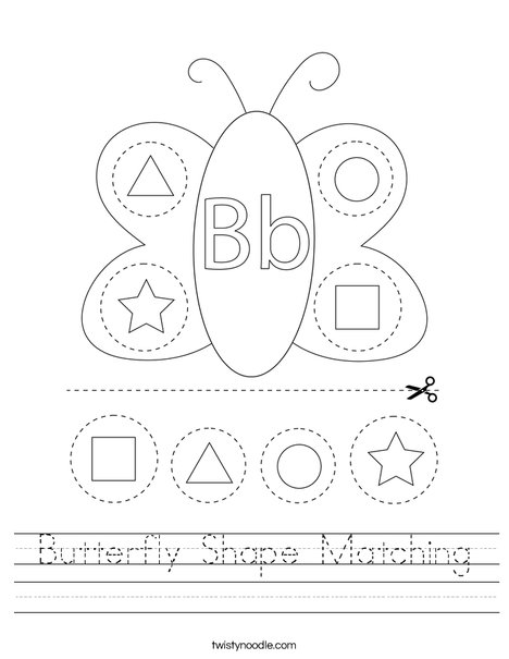 Butterfly Shape Matching Worksheet