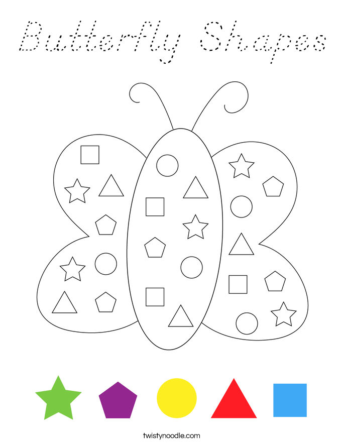 Butterfly Shapes Coloring Page