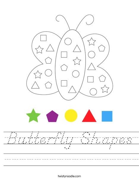 Butterfly Shapes Worksheet