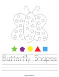 Butterfly Shapes Worksheet