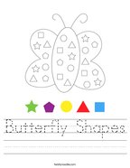 Butterfly Shapes Handwriting Sheet