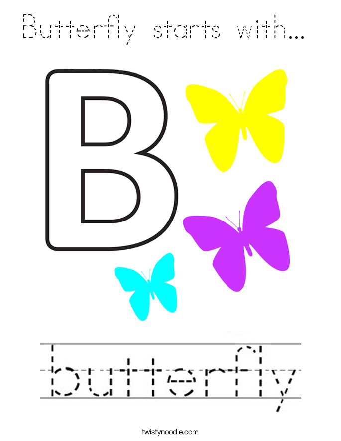 Butterfly starts with...  Coloring Page