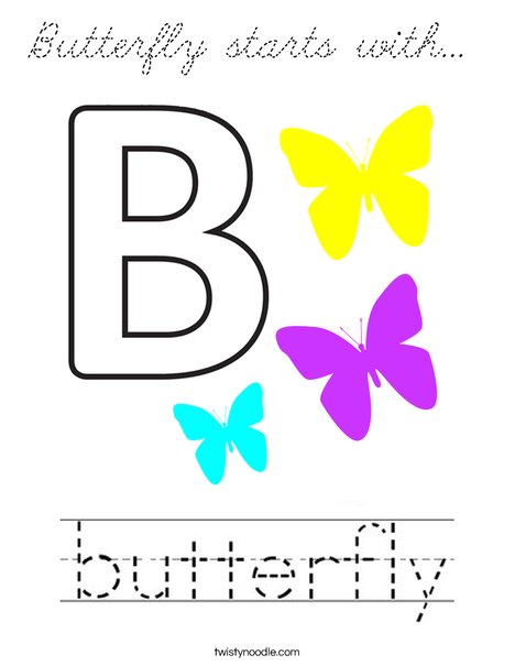 Butterfly starts with... Coloring Page