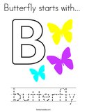 Butterfly starts with  Coloring Page