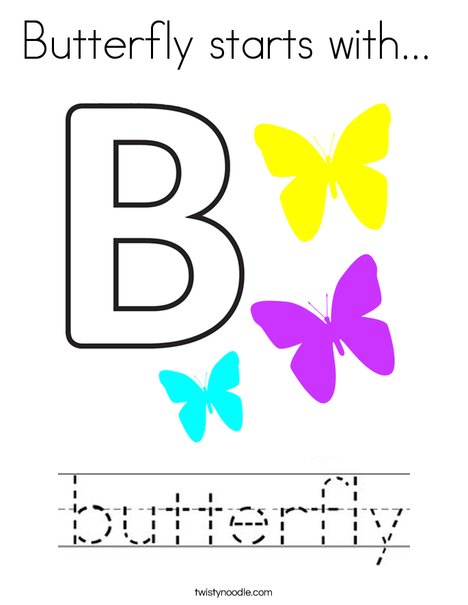 Butterfly starts with... Coloring Page