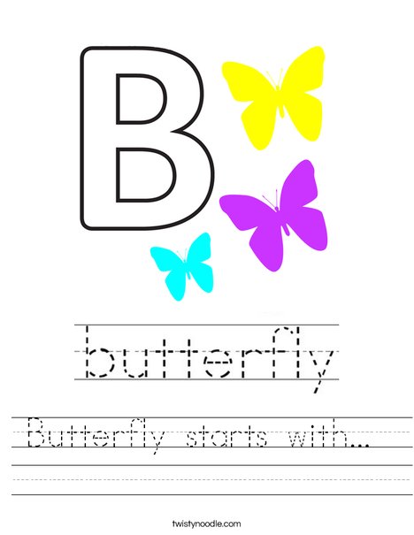 Butterfly starts with... Worksheet