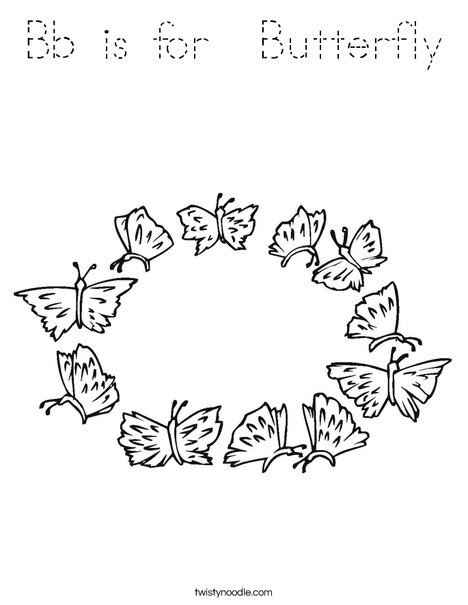 Butterfly Wreath Coloring Page