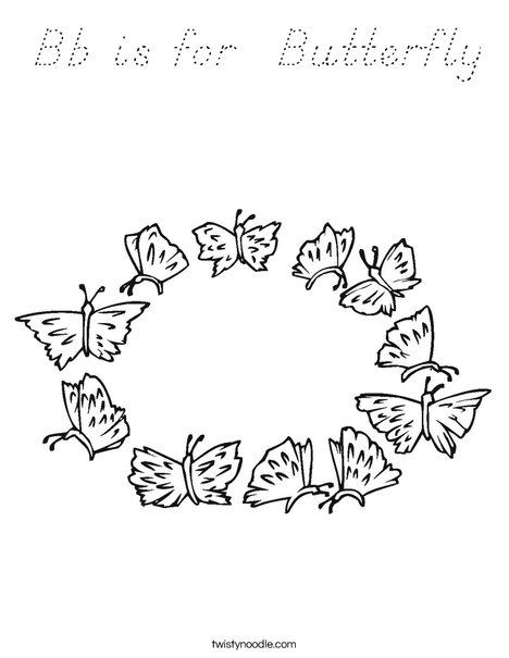 Butterfly Wreath Coloring Page