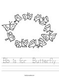 Bb is for  Butterfly Worksheet