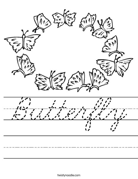 Butterfly Wreath Worksheet