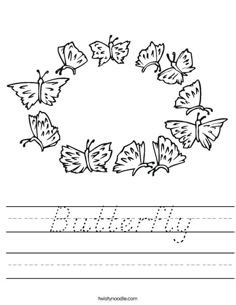 Butterfly Wreath Worksheet