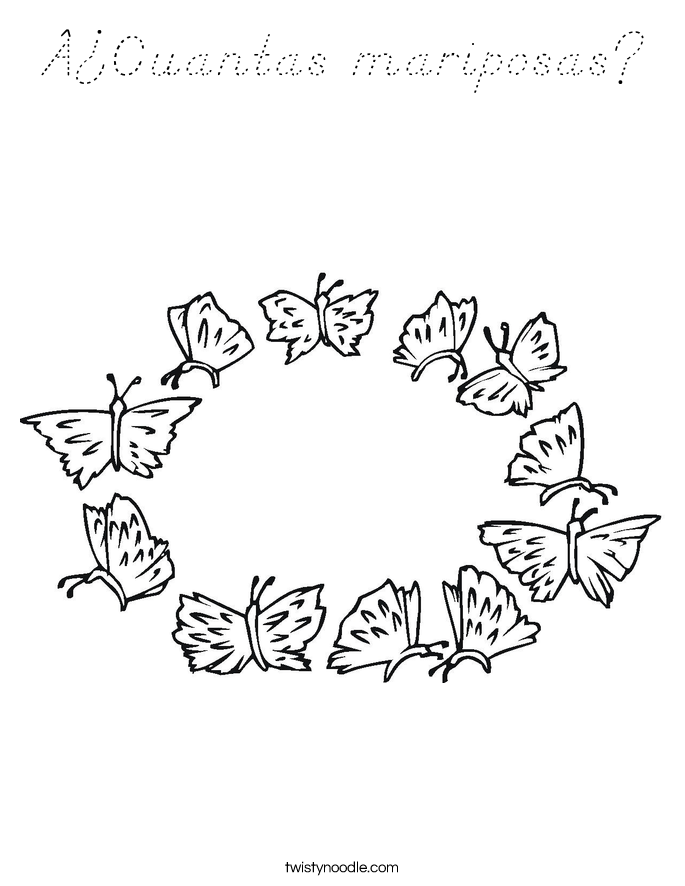 ¿Cuantas mariposas? Coloring Page