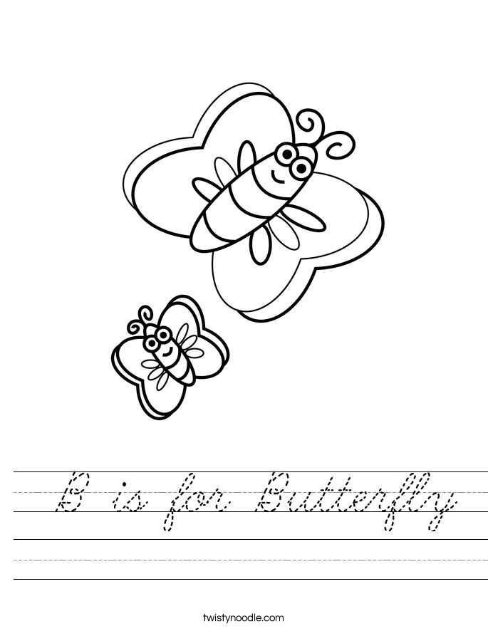  B is for Butterfly Worksheet