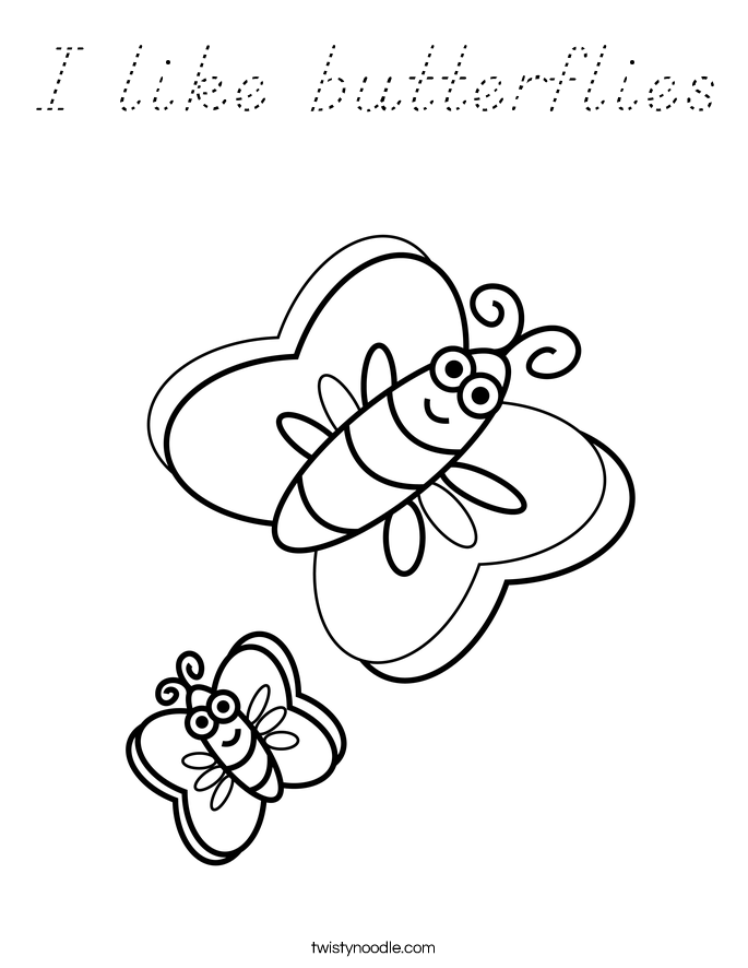 I like butterflies Coloring Page